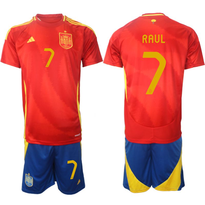 Men 2024-2025 Season Spain home red #7 Soccer Jersey->->Soccer Country Jersey